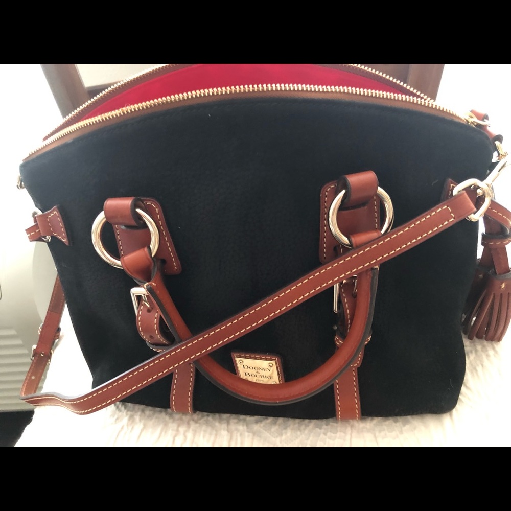 Dooney and Bourke Nubuck Satchel purse. BLACK